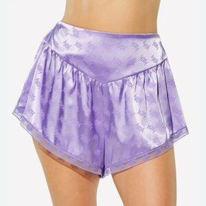 Yitty Women's Satin Pretty Flowy Short Tempo Lavender Purple Size 1X